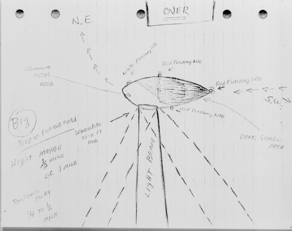 A diagram of a UFO I found while helping transcribe UFO-related records.
